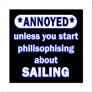 Sailing Sailboat Captain Nautical Rudder Saying Posters and Art